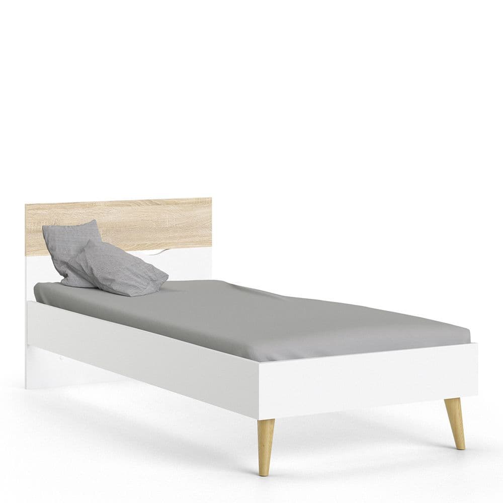 Freja Oslo Euro Single Bed (90 x 200) in White and Oak